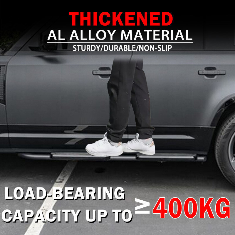 Glossy Black Nerf Bar Running Boards For 2020+ Land Rover Defender 110 130 Aluminium Alloy Side Auto Step Bars