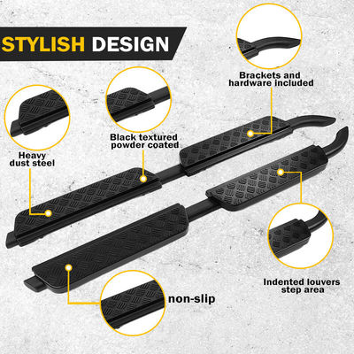 Planches de course à roulettes à barre noire brillante pour 2020+ Land Rover Defender 110 130 Alloy d'aluminium